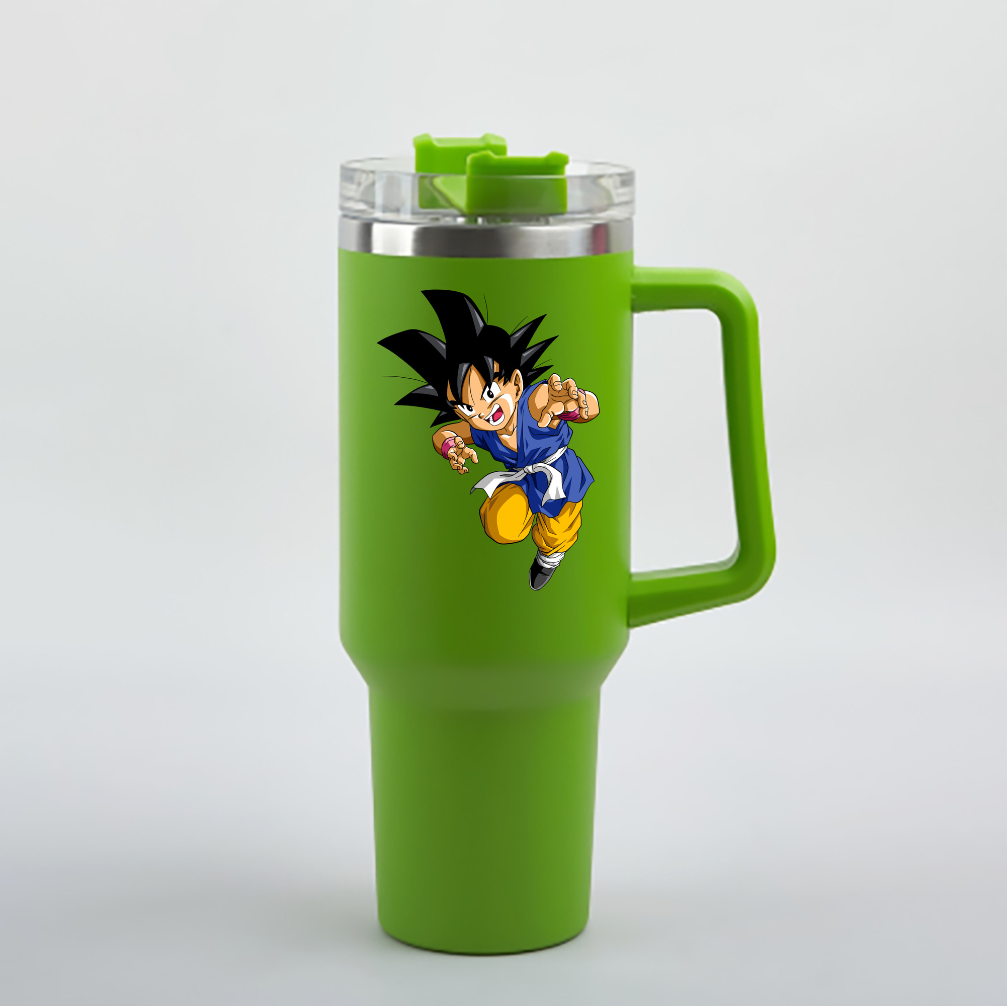 （画像用） ドラゴンボール 孫悟空（そん ごくう）Son Goku カカロット DRAGON BALL Kakarotto 1200mL車用タンブラー - クリスタルステッカー（プラスチックストロー付き）